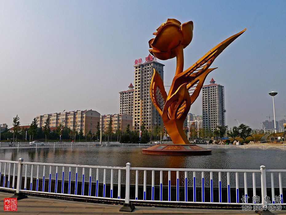 房地產月季雕塑廠家 烤漆擺件 鍛造不銹鋼月季雕塑廠