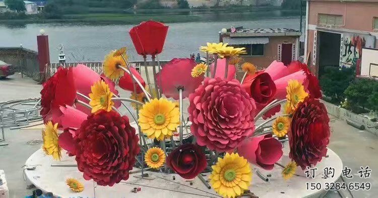 戶外太陽花雕塑廠家 噴漆小品 大型不銹鋼太陽花雕塑廠