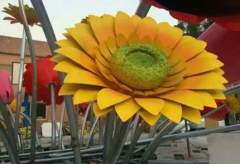 庭院太陽花雕塑廠家 草地小品 鍛造不銹鋼太陽花雕塑廠