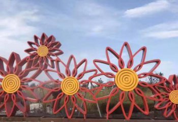 幾何太陽花雕塑廠家 鏤空小品 創意不銹鋼太陽花雕塑廠