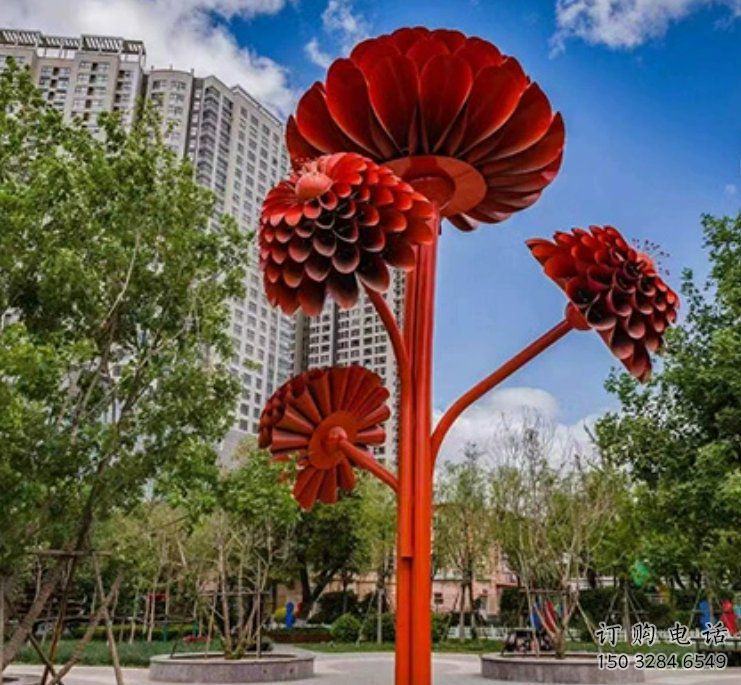 創意花瓣雕塑廠家 烤漆小品 公園不銹鋼花瓣雕塑廠