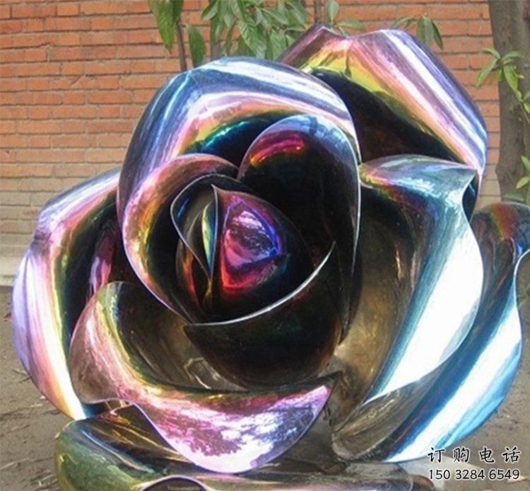 鍛造花瓣雕塑廠家 電鍍小品 戶外不銹鋼花瓣雕塑定做