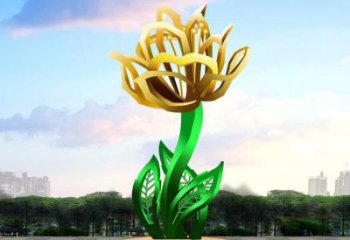 鏤空百合花雕塑廠家 園林小品 抽象不銹鋼百合花雕塑廠