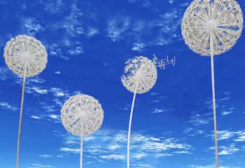 街頭蒲公英雕塑廠家 大型別墅區(qū)擺件 鏤空不銹鋼蒲公英雕塑價(jià)格