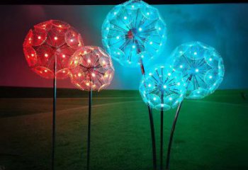 燈光蒲公英雕塑廠家 鏤空小品 商業(yè)街不銹鋼蒲公英雕塑廠