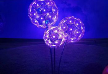 現(xiàn)代蒲公英雕塑廠家 大型別墅區(qū)擺件 燈光不銹鋼蒲公英雕塑廠