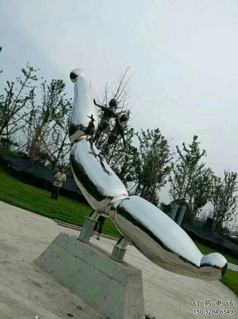 現代蓮藕雕塑廠家 大型別墅區擺件 抽象不銹鋼蓮藕雕塑廠