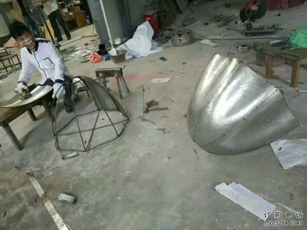 創意蓮藕雕塑廠家 現代小品 公園不銹鋼蓮藕雕塑廠