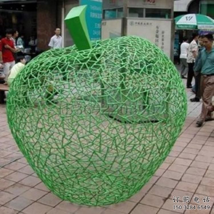 鏤空蘋果雕塑廠家 園林廣場小品 戶外不銹鋼蘋果雕塑廠
