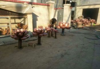 抽象水蓮雕塑廠家 仿古廣場小品 異形不銹鋼水蓮雕塑廠