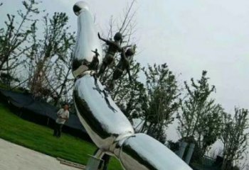 現(xiàn)代蓮藕雕塑廠家 大型別墅區(qū)擺件 抽象不銹鋼蓮藕雕塑廠