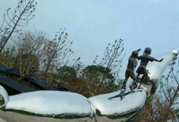 鏡面蓮藕雕塑廠家 大型擺件 創(chuàng)意不銹鋼蓮藕雕塑廠