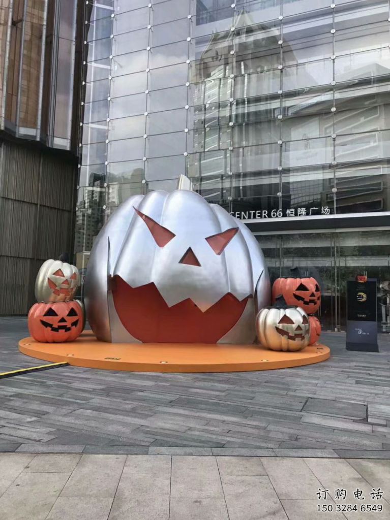 公園南瓜雕塑廠家 戶外擺件 抽象不銹鋼南瓜雕塑廠