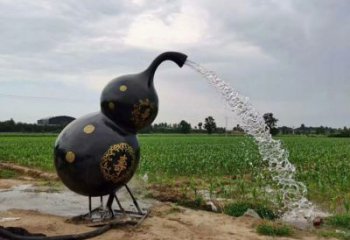 烤漆葫蘆雕塑廠家 公園噴水小品 戶(hù)外不銹鋼葫蘆雕塑廠
