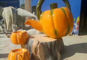 水景南瓜雕塑廠家 彩繪噴水小品 現代不銹鋼南瓜雕塑廠