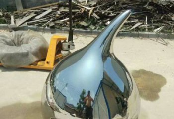 鏡面豆芽雕塑廠家 大型擺件 公園不銹鋼豆芽雕塑廠