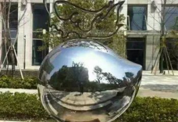 現代豆芽雕塑廠家 大型別墅區擺件 抽象不銹鋼豆芽雕塑廠