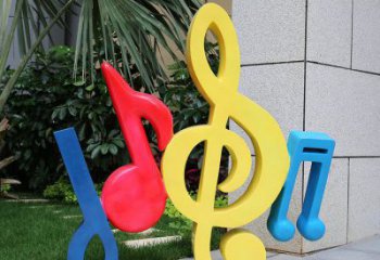 創(chuàng)意樂(lè)符雕塑廠家 烤漆音樂(lè)小品 公園不銹鋼樂(lè)符雕塑廠