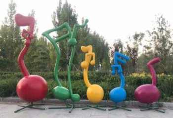 彩繪樂(lè)符雕塑廠家 公園擺件 街頭不銹鋼樂(lè)符雕塑廠
