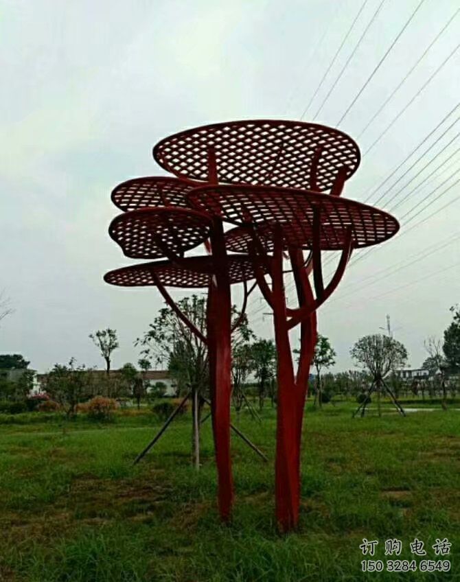 烤漆大樹雕塑廠家 鏤空小品 戶外不銹鋼大樹雕塑廠