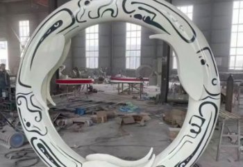 噴漆花環雕塑廠家 中式小品 草地不銹鋼花環雕塑廠