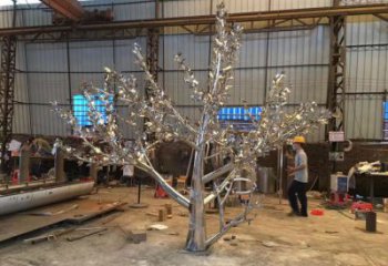 街頭楓樹雕塑廠家 大型別墅區(qū)擺件 現(xiàn)代不銹鋼楓樹雕塑廠