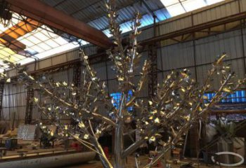 戶外楓樹雕塑廠家 噴漆小品 大型不銹鋼楓樹雕塑廠