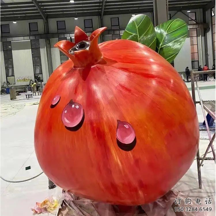 現(xiàn)代石榴花雕塑廠家 大型別墅區(qū)擺件 烤漆不銹鋼石榴花雕塑廠