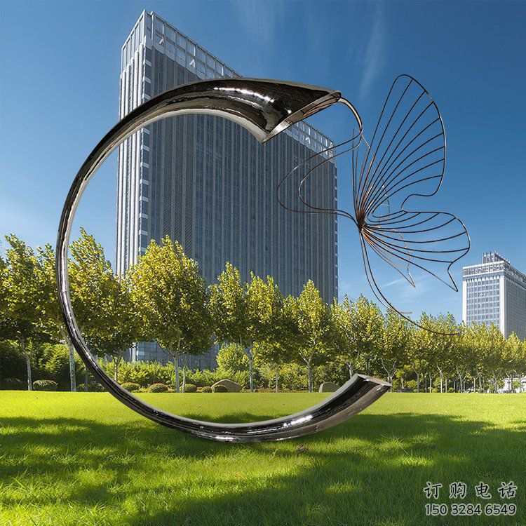 公園喇叭花雕塑廠家 戶外擺件 現代不銹鋼喇叭花雕塑廠