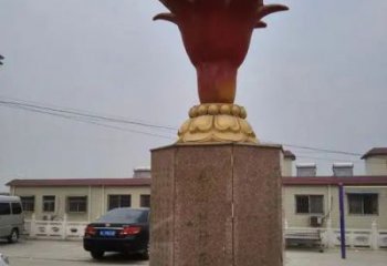 創(chuàng)意石榴花雕塑廠家 廣場(chǎng)小品 公園不銹鋼石榴花雕塑廠