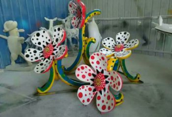 廣場喇叭花雕塑廠家 彩繪小品 仿真不銹鋼喇叭花雕塑廠