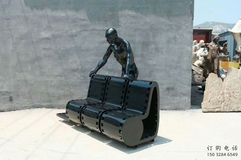 園林膠卷雕塑廠家 烤漆小品 中式不銹鋼膠卷雕塑廠