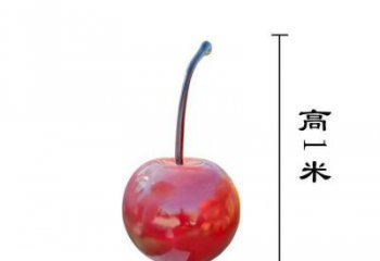 中式櫻桃雕塑廠家 彩繪仿真小品 創意不銹鋼櫻桃雕塑廠