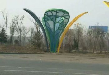 創(chuàng)意芭蕉葉雕塑廠家 烤漆小品 公園不銹鋼芭蕉葉雕塑廠