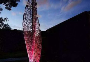 異形芭蕉葉雕塑廠家 現代公園小品 鏤空不銹鋼芭蕉葉雕塑工廠