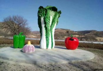 戶外大白菜雕塑廠家 噴漆小品 創意不銹鋼大白菜雕塑價格