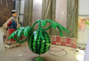 仿真西瓜雕塑廠家 現代擺件 大型不銹鋼西瓜雕塑廠