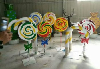 抽象棒棒糖雕塑廠家 現代小品 彩繪棒棒糖雕塑制作