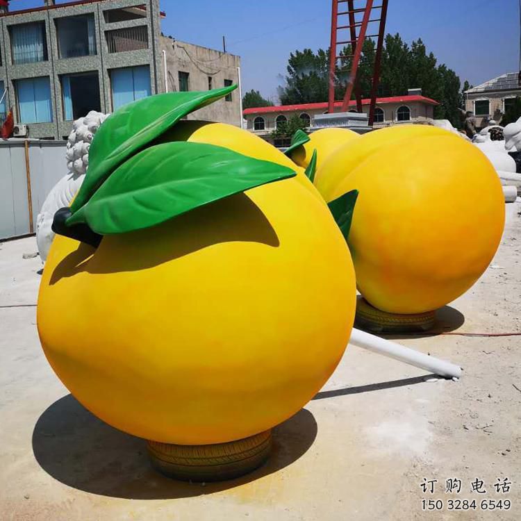 園林桃子雕塑廠家 彩繪小品 中式桃子雕塑廠
