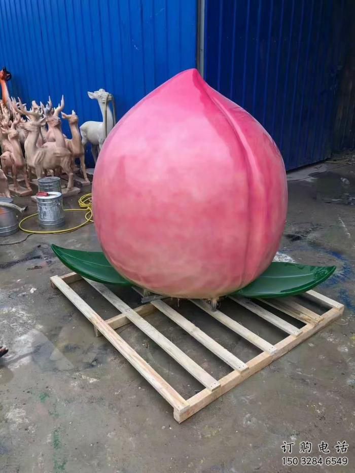 戶外桃子雕塑廠家 噴漆小品 大型桃子雕塑定制