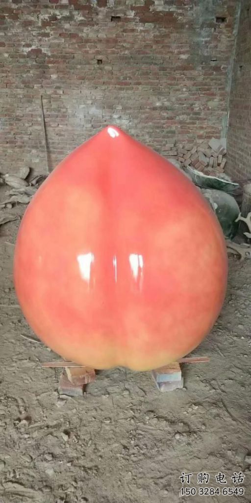 游樂場桃子雕塑廠家 幼兒園擺件 噴漆桃子雕塑廠