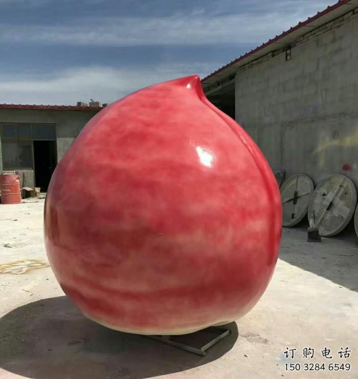 中式壽桃雕塑廠家 仿真小品 大型壽桃雕塑廠