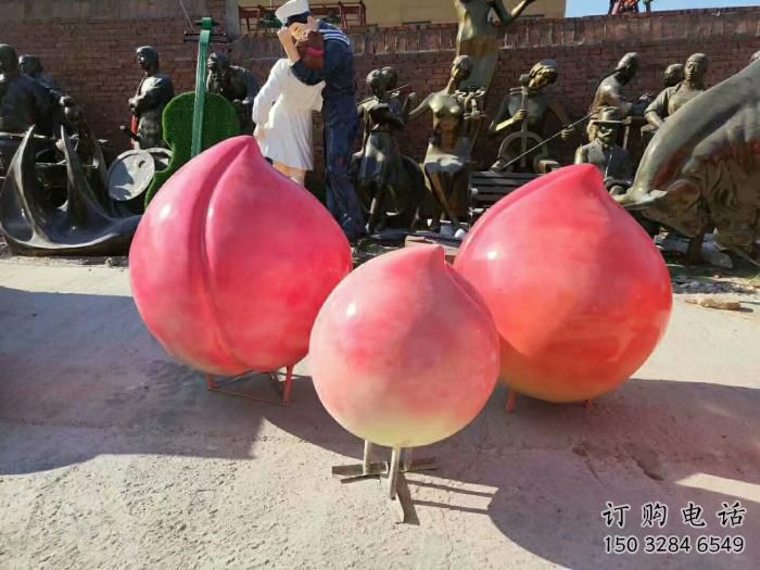 仿古壽桃雕塑廠家 創意小品 房地產壽桃雕塑廠