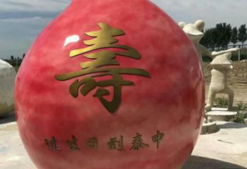 現代壽桃雕塑廠家 仿真擺件 大型壽桃雕塑廠