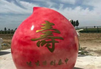 抽象壽桃雕塑廠家 現(xiàn)代小品 戶外壽桃雕塑定做