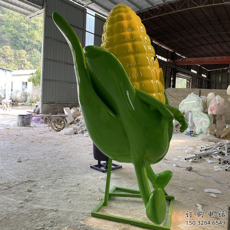 彩繪玉米雕塑廠家 創意擺件 街頭玉米雕塑廠