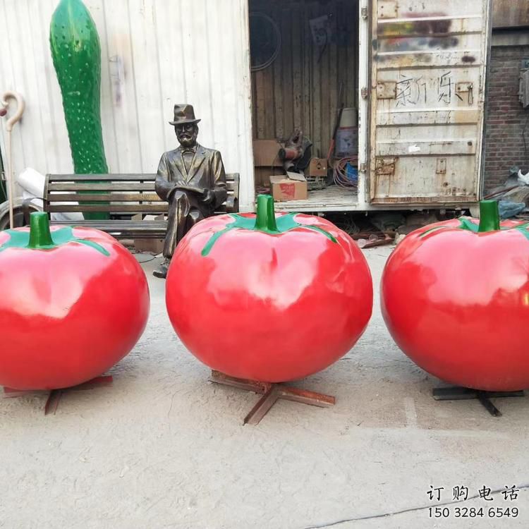 抽象番茄雕塑廠家 公園仿真小品  戶外番茄雕塑定做