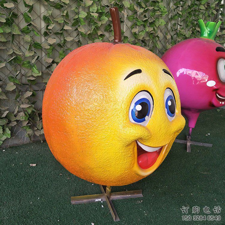 現代橙子雕塑廠家 大型別墅區擺件 仿真橙子雕塑廠