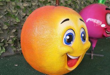 彩繪橘子雕塑廠家 抽象廣場擺件 街頭橘子雕塑廠