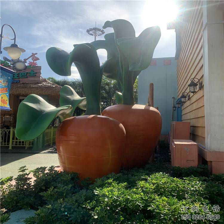 噴漆胡蘿卜雕塑廠家 中式小品 草地胡蘿卜雕塑制作